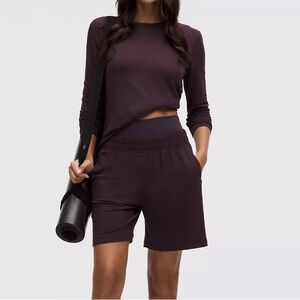 Lululemon Be Calm Burmuda Shorts in Black Plum